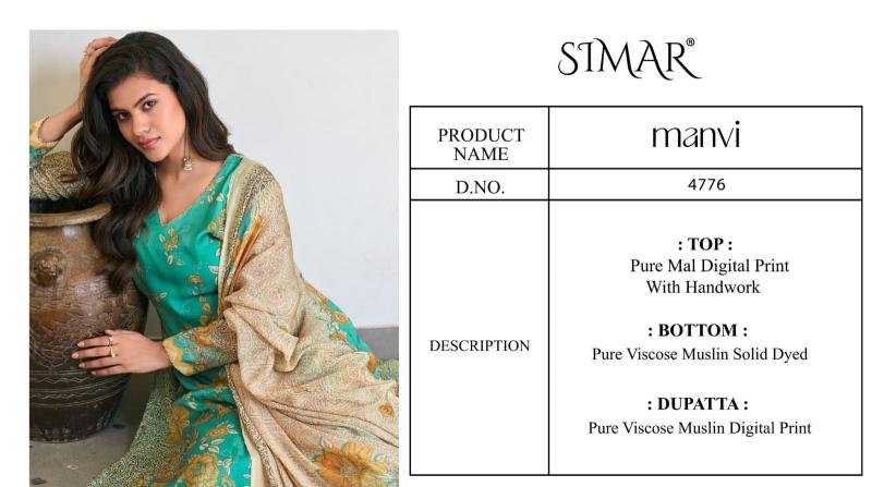 Simar glossy manvi dress material wholesale
